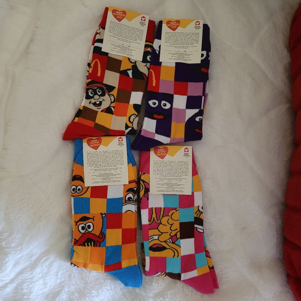McDonald's 2026 Mchappy Day  Multicolor Checkered Socks